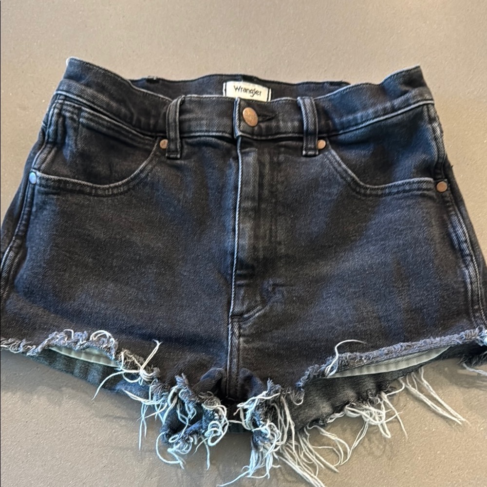 Wrangler Black Denim Cutoff Shorts